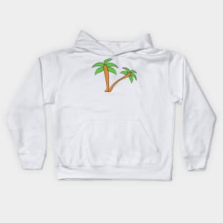 2 exotic palms. Paradise Island. Vacation. Recreation. Journey. Traveler. Tree. Plant. Kids Hoodie